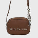 Juicy Couture Jasmine Squared Crossbody Tasche aus braunem Kunstleder mit silbernen Details und verstellbarem Schulterriemen
