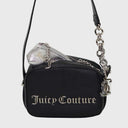 Juicy Couture Jasmine Umhängetasche aus schwarzem Kunstleder mit silbernen Details