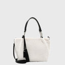 Emily & Noah DENISE Handtasche aus Feinsynthetik mit zwei Tragegriffen und abnehmbarem Umhängeriemen, Schultertasche mit Reißverschluss, Innenfach und Steckfach, weiß