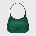 CROMIA grüne Hobo-Tasche aus Reptilien-Leder mit Magnetverschluss und Lederhenkel