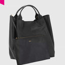 ABRO ESSENTIAL Shopper gross Leder Agave black/gold
