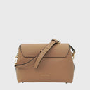 CROMIA Magnifica Schultertasche aus fein genarbtem Leder mit goldfarbenen Details und verstellbarem Schulterriemen
