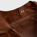 brauner SOFT CELEBRATION Shopper aus weichem Veloursleder von DEPECHE mit Magnetverschluss und Innentasche