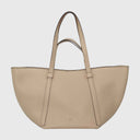 ABRO COSMO Shopper aus italienischem Rindleder in Beige mit Reißverschluss und herausnehmbarem Etui