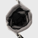 Emily & Noah DENISE Handtasche aus Feinsynthetik mit Reißverschluss und verstellbarem Umhängeriemen, Innenfach mit Reißverschluss, grau