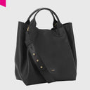 ABRO ESSENTIAL Shopper gross Leder Agave black/gold
