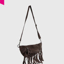 ANOKHI CHARLY Gürteltasche Velourleder mittel