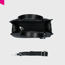 REBELLE Poppy Nylon Mini Handtasche in Schwarz mit abnehmbarem Schulterriemen und REBELLE Logo