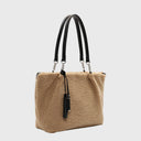 Große EMILY & NOAH DENISE Shopper Tasche aus Feinsynthetik mit zwei Tragegriffen und verstellbarem Umhängeriemen, Reißverschluss und Innenfächern