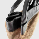 ABRO ESSENTIAL großer Shopper aus Teddyfell und italienischem Rindleder mit Magnetverschluss und verstellbarem Lederriemen