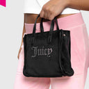 JUICY COUTURE IRIS VELVET RHINESTONES Shopper klein