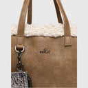 REPLAY COZY MOD Shopper aus weichem PU mit Kunstfellrand und abnehmbarem Geldbeutel in Lackoptik