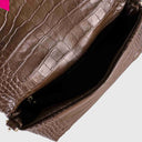 ABRO MILA COCCO Schultertasche braun – Innenansicht mit Hauptfach und schwarzem Futter
